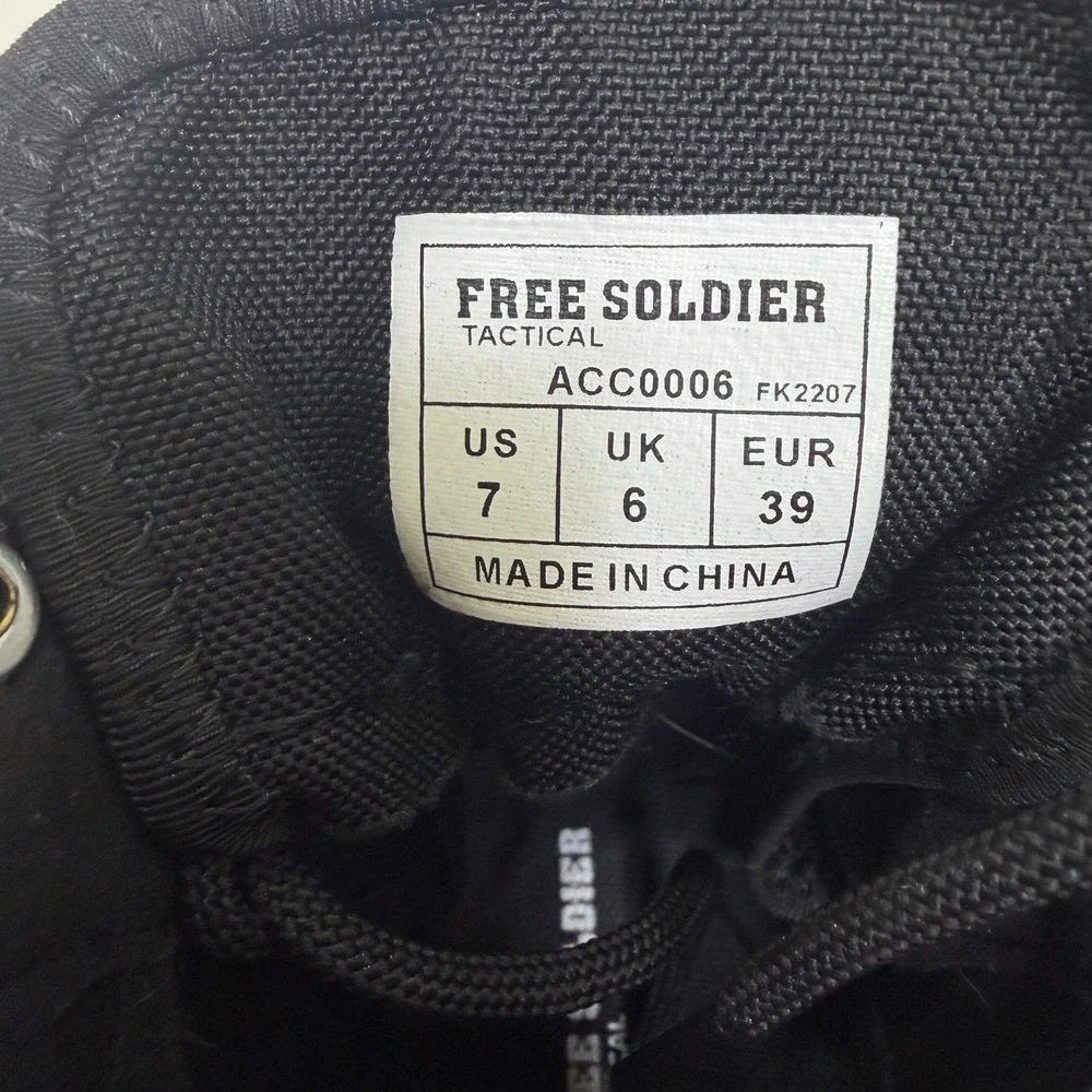 Free Soldier Tactical Black Suede Nylon Combat Boots ACC0006 Mens 7 / Womens 8.5